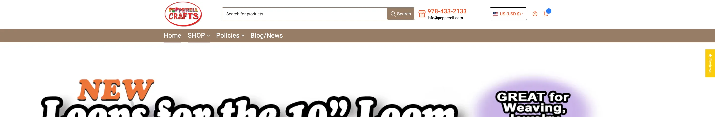 pepperellcrafts.com search box