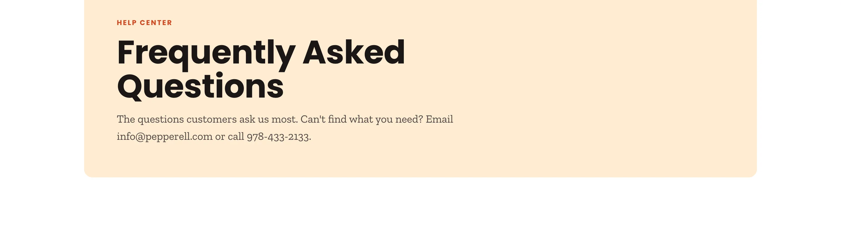 Preview storefront FAQ page intro