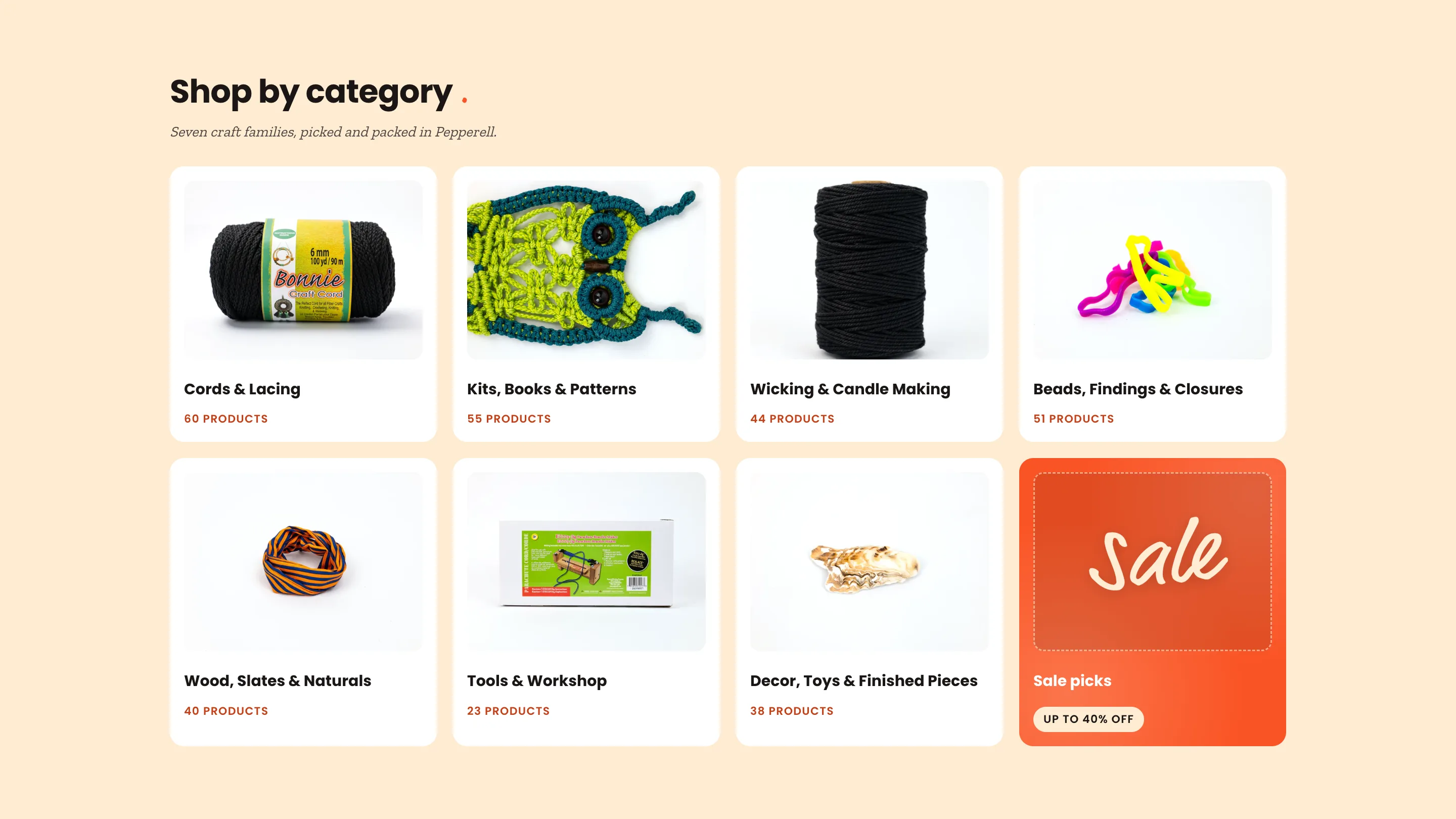 Preview storefront Shop by category section